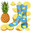 Benefeet Sox Mens Crazy Funny Cool 3D Print Novelty Design Mid Crew Tube Socks Fun Fruit Patterned Cotton Dress Socks Gift for Men Kids Teens Boys Adult, Blue Pineapple view 4