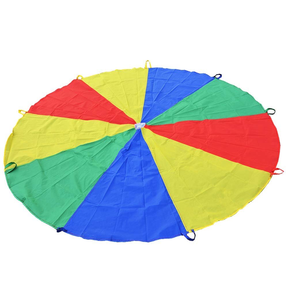 Sonyabecca Parachute 8 Feet for Kids with 9 Handles Play Parachute for 4 8 Kids Tent Cooperative Games Birthday Gift