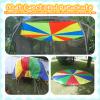 Sonyabecca Parachute 8 Feet for Kids with 9 Handles Play Parachute for 4 8 Kids Tent Cooperative Games Birthday Gift view 3