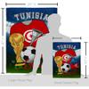 World Cup Tunisia Flags Tunisian Banner Wall Art Flag Poles For Outside House Stand Outdoor Decorations Garden Tapestry Yard Signs FIFA Gifts Sports Fan Trophy Soccer Game Football Made In USA view 2