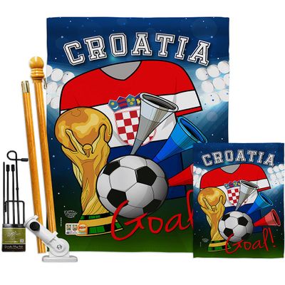 World Cup Croatia Flags Croatian Banner Wall Art Flag Poles For Outside House Stand Outdoor Decorations Garden Tapestry Yard Signs FIFA Gifts Sports Fan Trophy Soccer Game Football Made In USA