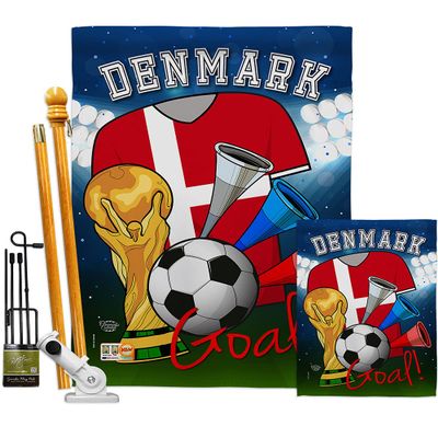 World Cup Denmark Flags Danish Banner Wall Art Flag Poles For Outside House Stand Outdoor Decorations Garden Tapestry Yard Signs FIFA Gifts Sports Fan Trophy Soccer Game Football Made In USA