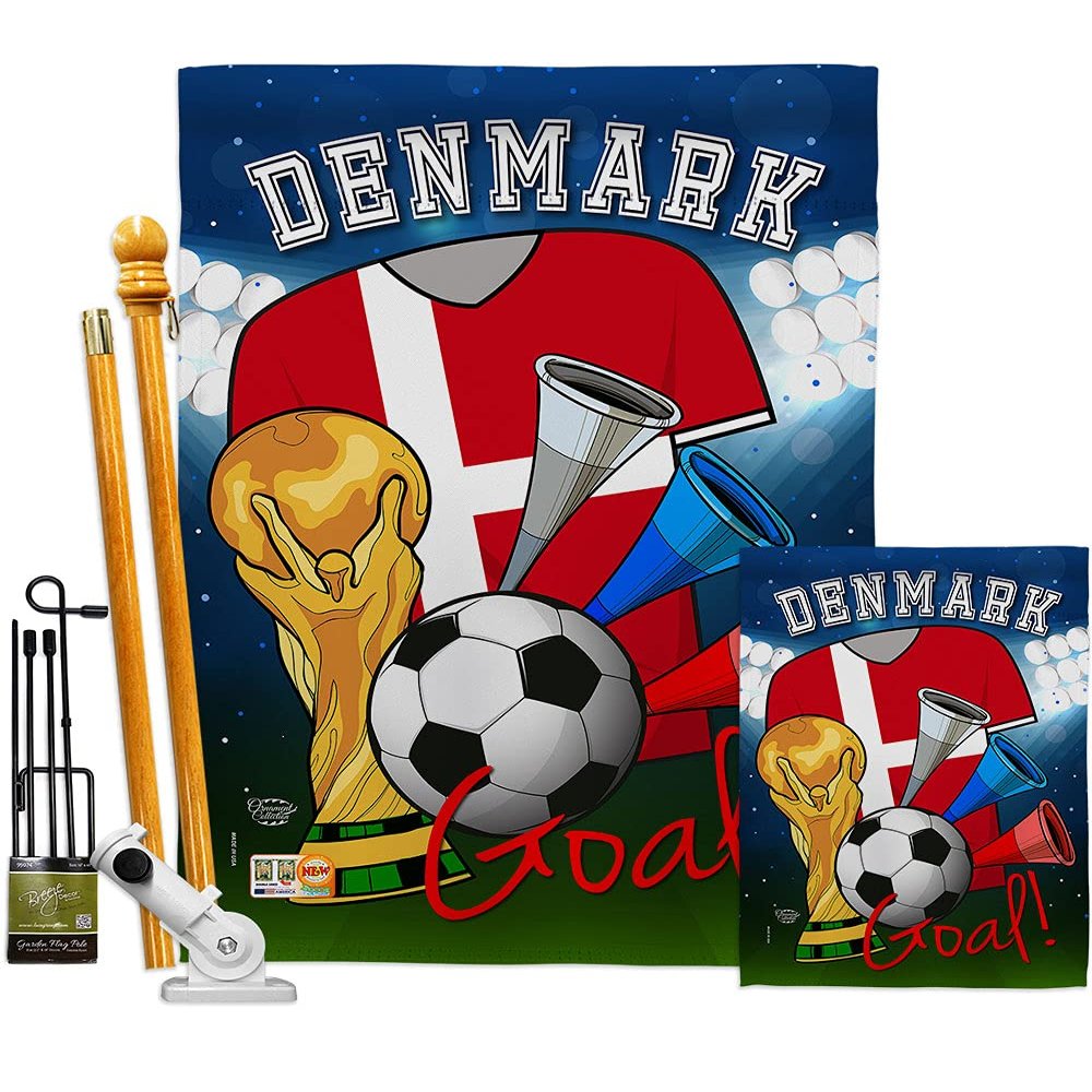 World Cup Denmark Flags Danish Banner Wall Art Flag Poles For Outside House Stand Outdoor Decorations Garden Tapestry Yard Signs FIFA Gifts Sports Fan Trophy Soccer Game Football Made In USA