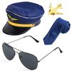 Beelittle Airline Pilot Captain Costume Kit Pilot Dress up Accessory Set with Aviator Sunglasses view 1