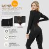 MeetHoo Thermal Underwear for Women, Winter Warm Base Layer Compression Set, Fleece Lined Long Johns Running Skiing Black, Small view 4