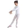 Moily Girls High Mock Neck Long Sleeve Ballet Dance Leotard Gymnastics Unitard Sports Top White 8-10 view 4