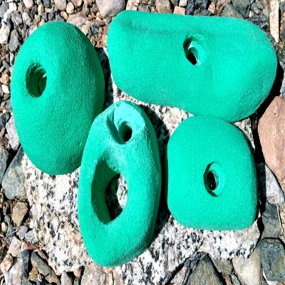 Climbing Holds Pack- 4 Large Bolt-on Holds with Various Difficulty (Green)