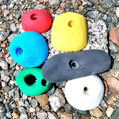 Climbing Holds Pack- 6 Large Bolt-on Holds with Various Difficulty (Black)