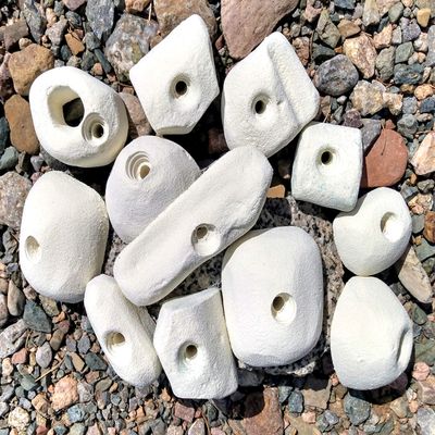 Climbing Holds Pack- 12 Large Bolt-on Holds with Various Difficulty (White)