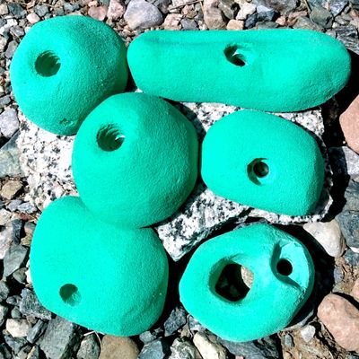 Climbing Holds Pack- 6 Large Bolt-on Holds with Various Difficulty (Green)