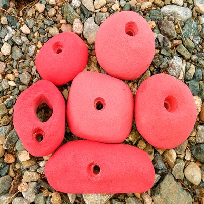 Climbing Holds Pack- 6 Large Bolt-on Holds with Various Difficulty (red)