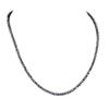 Handmade Design 24" 3mm Round Black Diamond Beads Necklace with 925 Silver Clasp view 2