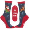 Hot Sox Womens Sleigh What Non Skid Socks 1 Pair, Denim Heather, Womens 9-11 view 3