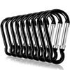 UPINS 100 Pcs Black Aluminum Keychain Carabiner Spring Clip D Shape Hook Durable Sport Accessories view 1