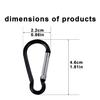 UPINS 100 Pcs Black Aluminum Keychain Carabiner Spring Clip D Shape Hook Durable Sport Accessories view 2