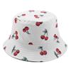 Mashiaoyi Unisex Print Double-Side-Wear Reversible Bucket Hat Cherry White view 1