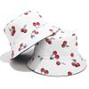 Mashiaoyi Unisex Print Double-Side-Wear Reversible Bucket Hat Cherry White view 3