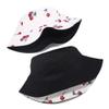 Mashiaoyi Unisex Print Double-Side-Wear Reversible Bucket Hat Cherry White view 4