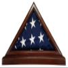 Solid Mahogany Flag Case with Base for 3 x 5 Nylon Military Missions or Capital Size Flag, USA Made view 1