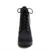Soda Single Lug Sole Chunky Heel Combat Ankle Boot Lace up w/Side Zipper (Black (Nubuck), 8.5) view 4