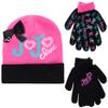 Nickelodeon JoJo Siwa Girls Reversible Winter Hat and 2 Pack Glove Set (Age 4-7) view 1