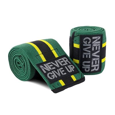 YOUFINE Professional Elastic Elbow Wraps Straps Elbow Support Compression Protection Brace for Bodybuilding Workout Powerlifting Men Gym (Five Stripe, Green)