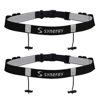 Synergy Running/Triathlon Race Day Number Belt (Youth Black 2-Pack)