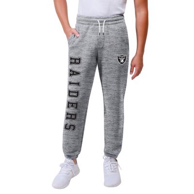 Ultra Game NFL Official Youth Super Soft Game Day Jogger Sweatpants, Las Vegas Raiders, Heather Gray, 18-20