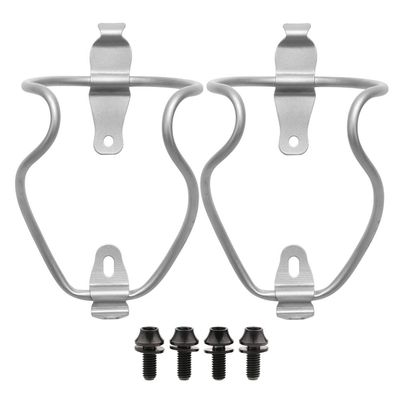 Yaruijia Titanium Alloy Bicycle Water Bottle Cages Lightweight Mountain Bike Cup Holder with M5x12mm Ti Bolt Pack of 2 (Black Bolt)
