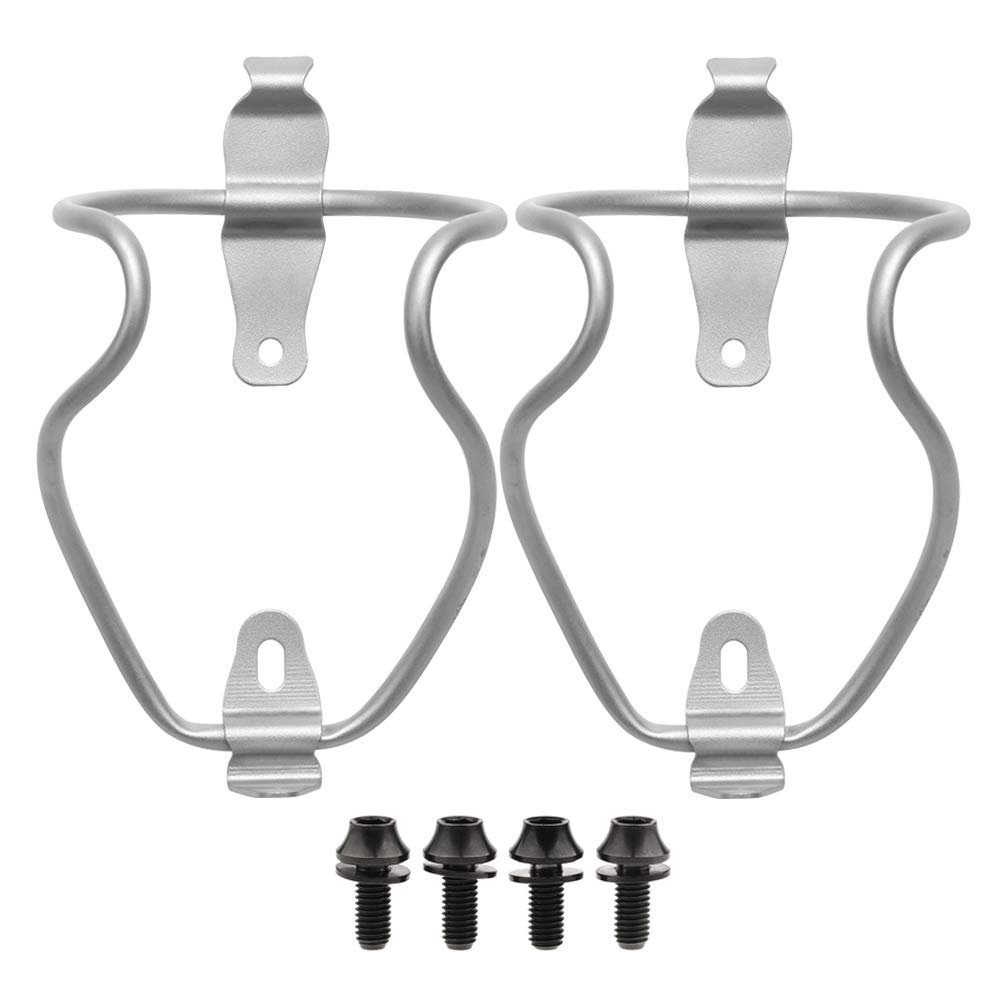 Yaruijia Titanium Alloy Bicycle Water Bottle Cages Lightweight Mountain Bike Cup Holder with M5x12mm Ti Bolt Pack of 2 (Black Bolt)