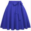 Belle Poque Womens Skirts Below The Knee Length Blue High Waisted Skirts with Pockets Size L view 1