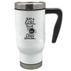 Just a girl who loves basketball 17 oz stainless steel travel mug (Black) view 1