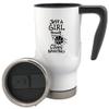 Just a girl who loves basketball 17 oz stainless steel travel mug (Black) view 2