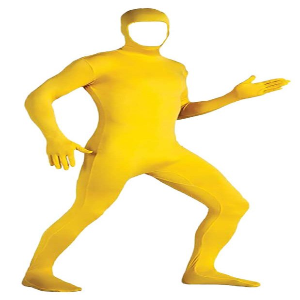 Gaoin Face Open Zentai Spandex Bodysuit (Small, Yellow)