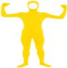 Gaoin Face Open Zentai Spandex Bodysuit (Small, Yellow) view 2
