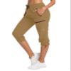 ChinFun Women's Cargo Hiking Pants Water Resistant UPF 50+ Stretch Capris Deep Khaki S view 1