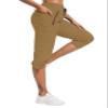ChinFun Women's Cargo Hiking Pants Water Resistant UPF 50+ Stretch Capris Deep Khaki S view 2
