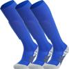 APTESOL Youth Soccer Socks Boys Girls Women Knee High Team Sport Cushion Sock Kids Long Tube Cotton Athletic Compression Socks (3-Pair Blue-A,Small) view 1