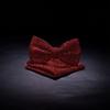 TIE G Men's Glitter Velvet Bow Tie + Pocket Square Set in Gift Box for Wedding, Party : Glittering Effects, Unisex Design (Twinkling Wine) view 2