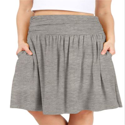 Grey Skirts for Women Reg and Plus Size Skirts a Line Knee Length Skirt Gray Pocket Skirt Heather Grey Skirt (Size X-Small, Heather Grey)