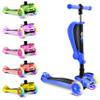 Hurtle 3 Wheeled Scooter for Kids - 2-in-1 Sit/Stand Child Toddlers Toy Kick Scooters w/ Flip-out Seat, Adjustable Height, Wide Deck, Flashing Wheel Lights, Great for Outdoor Fun -(Blue) view 2