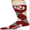 For Bare Feet NCAA Oklahoma Sooners Argyle Line Up Dress Sock Team Color OSFM view 1