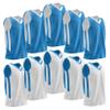 10-Pack Men's Reversible Custom Basketball Jerseys, Plain Mesh Athletic Sleeveless Shirts Blank Team Uniforms Set (Carolina Blue/White) view 1