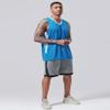10-Pack Men's Reversible Custom Basketball Jerseys, Plain Mesh Athletic Sleeveless Shirts Blank Team Uniforms Set (Carolina Blue/White) view 3