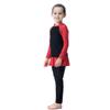 Muslim Swimsuit Girls 3-Piece Full Cover Hijab Burkini Islamic Arabic Modest Swimwear Sunsuit Beachwear Top Pants Cap Costume Black+Red 18-24 Months view 2