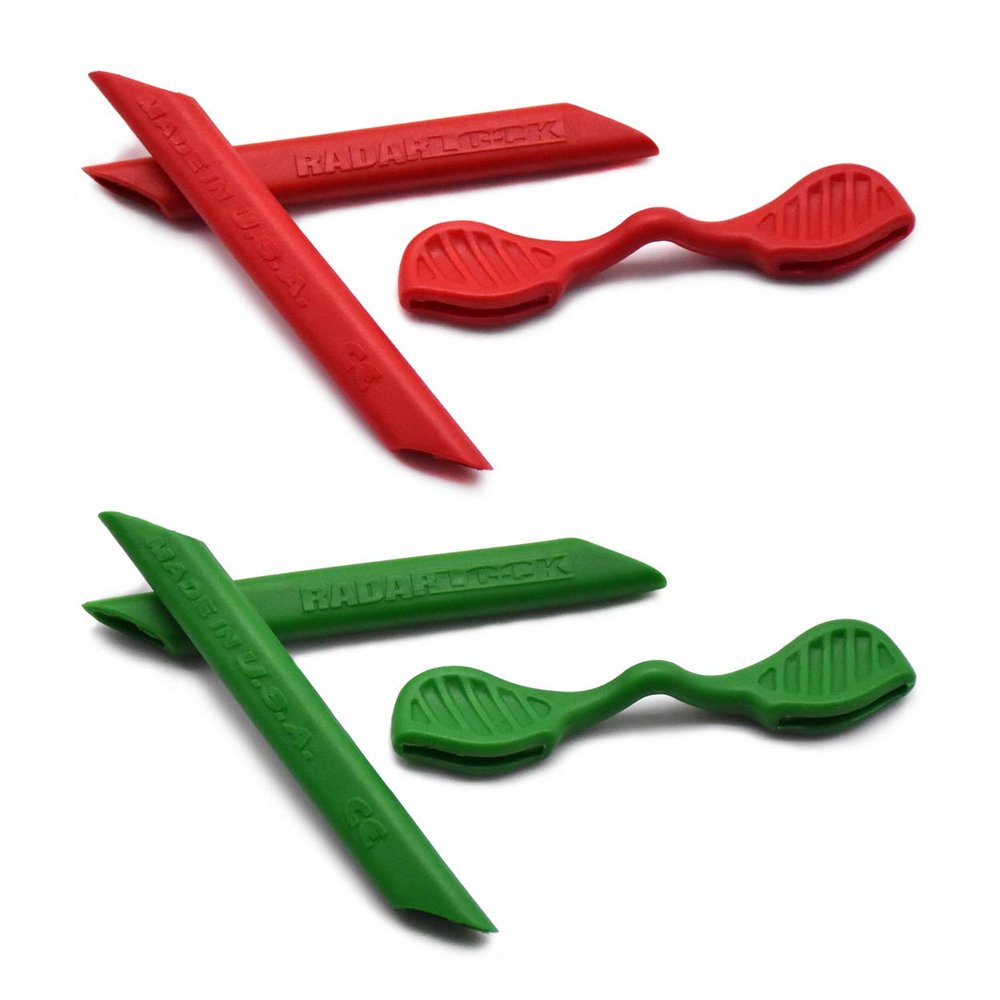 SOODASE Red/Green Replacement Silicone Earsocks Rubber Kit For Oakley Radarlock Path/Pitch/Edge Series Sunglasses