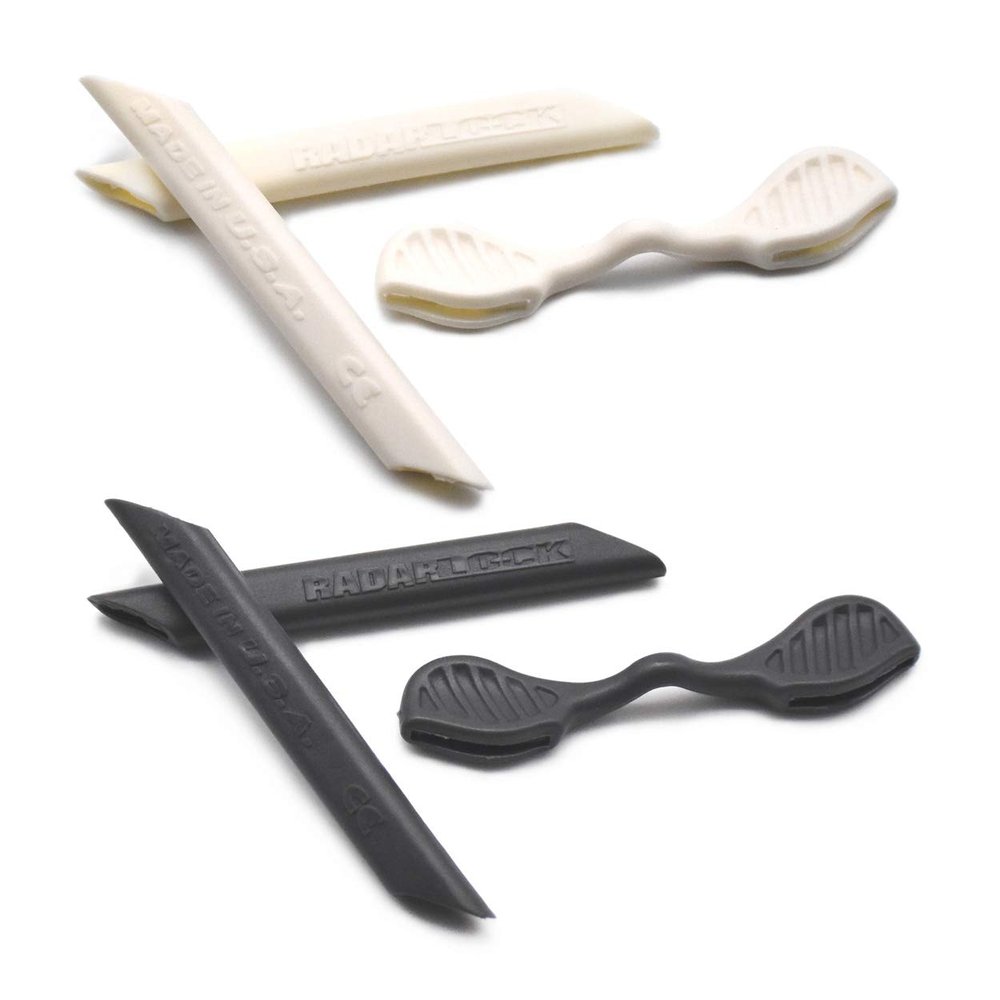 SOODASE White/Dark Grey Replacement Silicone Earsocks Rubber Kit For Oakley Radarlock Path/Pitch/Edge Series Sunglasses