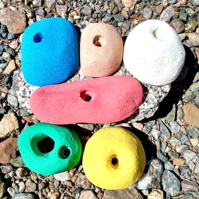 Climbing Holds Pack- 6 Large Bolt-on Holds with Various Difficulty (Yellow)