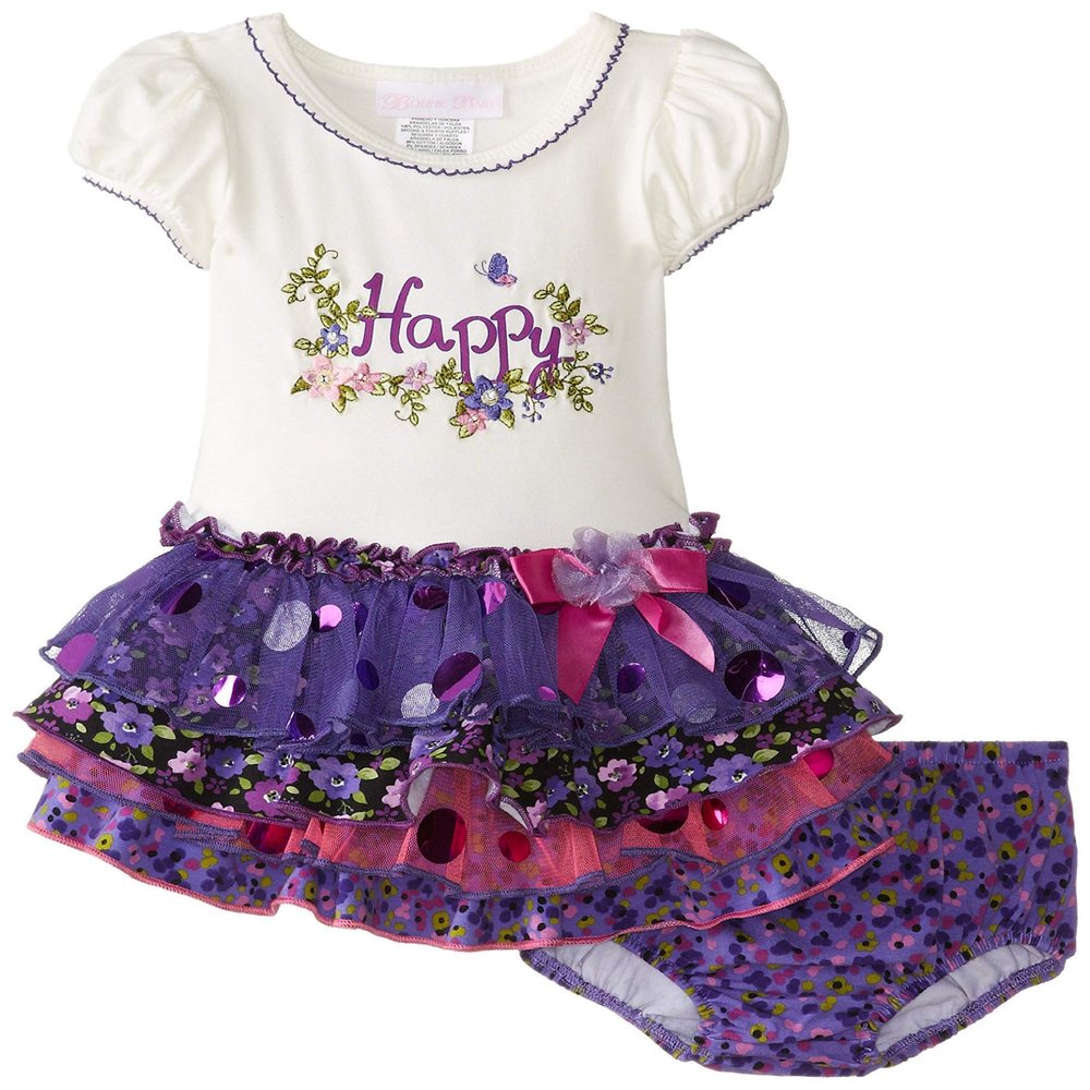 Bonnie Baby Baby Girls Knit Tutu Dress and Panty (3-6 Months, Happy)