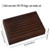 AKOAK 1 Pack Jewelry Display Tray Wooden Flannel Dresser Ring Earring Bracelet Watch Storage Case Portable Display Rack (brown) view 3